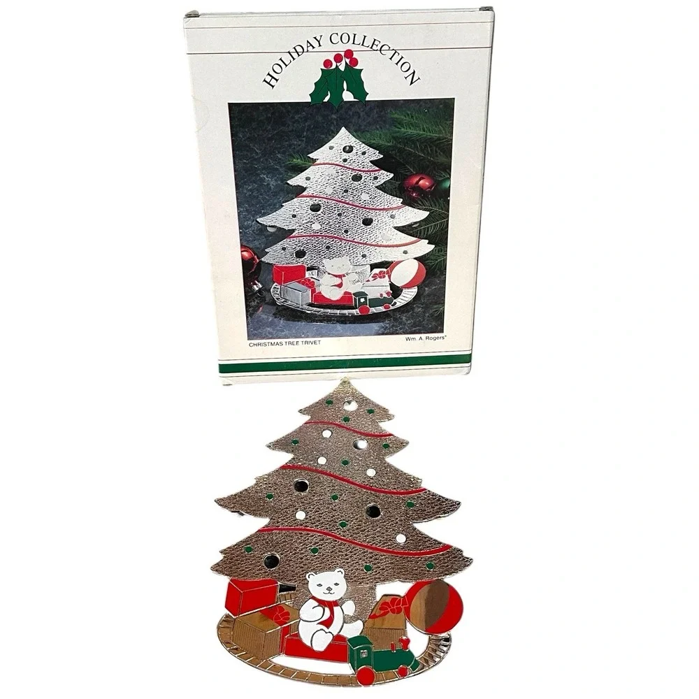 Vintage Wm‎ A Rogers Tarnish Resistant Holiday Collection Christmas Tree Trivet
